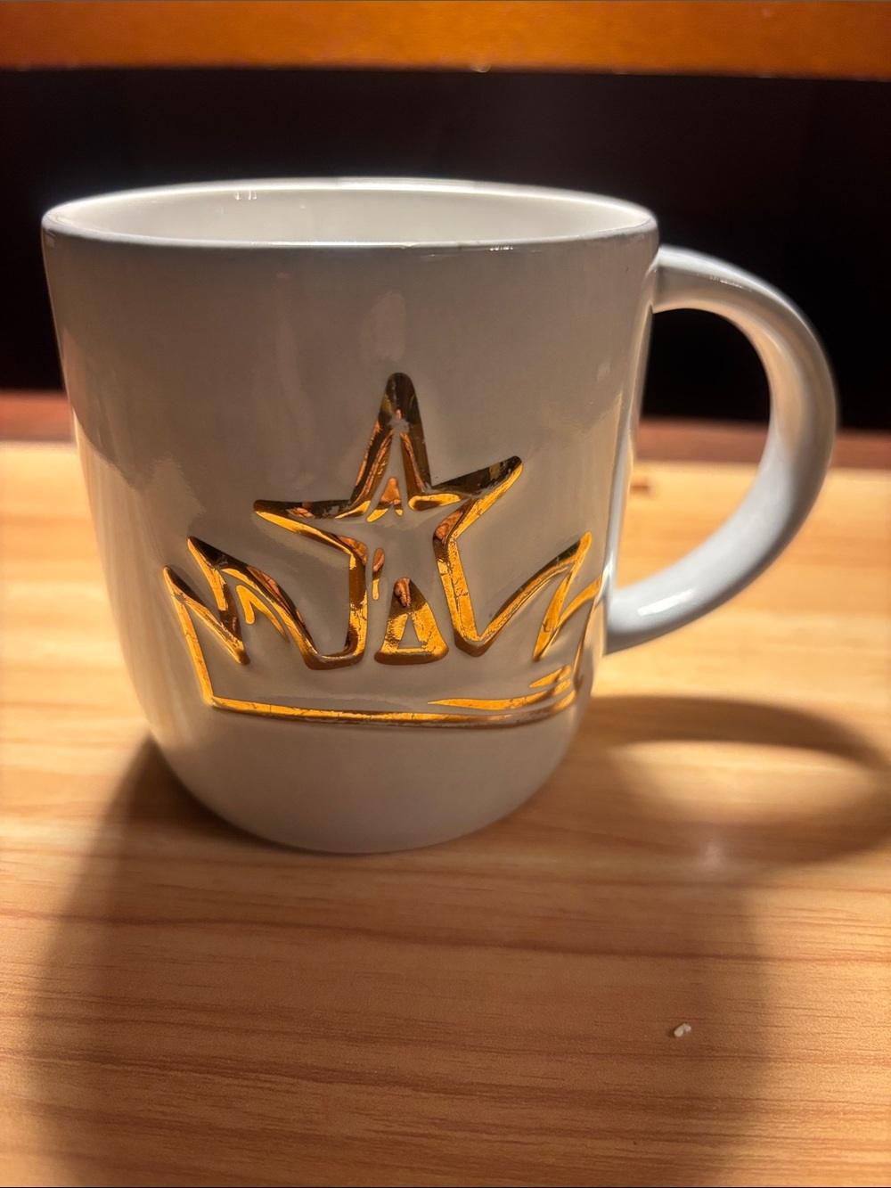 Starbucks White Ceramic Mug with Gold crown Logo
